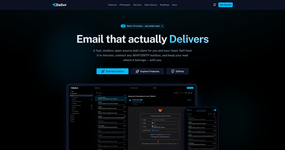 Delivr 1.0: Der offene, private – und endlich moderne Mail Client